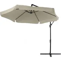 Di volio Garten Sonnenschirm EMPOLI Ampelschirm mit Kurbelvorrichtung UV-Schutz Wasserabweisende Bespannung Sonnenschirm Schirm Gartenschirm Marktschirm - Beige
