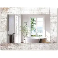 Wallfluent Altes Holz – Rechteckiger Spiegel mit Druck 80x60 cm – Modern - Dekorativ für die Wand
