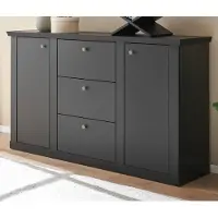 Furn.Design Sideboard "Filmore" in Schwarz matt Landhaus 158 x 92 cm, Soft-Close