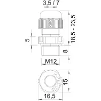 Obo Bettermann OBO 2022883 Kabelverschraubung vollmetrisch M12 Polyamid schwarz V-TEC VM12 SW - 50 Stück