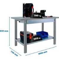 Simon Rack SIMONWORK BT6L PRO METAL 1BOX 1800 CINZA Werkbank mit Parafuser