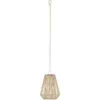 LINDBY LED-Solarhängelampe Austas, beige, Ø 32 cm, USB, IP54
