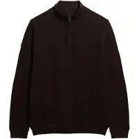 Superdry für Herren. M6110682A Jersey Texture Half Zip braun (XXL), Lässig, Baumwolle