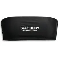 Superdry für Damen. W3010388A Bandeau-Bikinioberteil mit Logo schwarz (XS), Strandbekleidung, Recyceltes Polyester, Nachhaltig