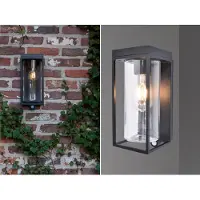 Lutec Solar-Außenwandleuchte FLAIR, schwarz, 29 cm, Sensor, IP44