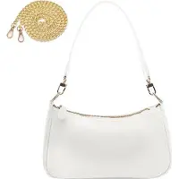 OEM Klein Kunstleder Schultasche für Damen - Clutch Handtaschen mit Kette, Schultertasche für Damen