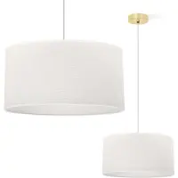 Light11 HOME Pendelleuchte Jute Gold mit Weißem Zylinderschirm 35 cm E27 – Moderne Hängelampe