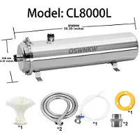 StarTech.com Zentraler Hauswasserfilter - CL8000L Vorfilter - Ultrafiltration 0,01 µm - SUS304 Edelstahl DN25 - 8 l/min Durchfluss - 5 Jahre Lebensdauer - Ohne Strom