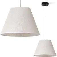 Light11 HOME Pendelleuchte Jute Schwarz mit Kegelschirm Weiß 30 cm E27 – Moderne Hängelampe