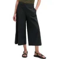 Marc O'Polo Culotte , Damen, Gr. 36, N-Gr, schwarz, Web, Obermaterial: 63% Baumwolle, 33% Polyester, 4% Elasthan, weit ca. Mitte Wade, Hosen Culotte, wide aus Popeline-Stretch