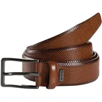 MONTI Synthetikgürtel "CAMBRIDGE", Herren, Gr. 110, braun (light braun uni), Leder, unifarben, Gürtel Synthetikgürtel, 3,5 cm breit, Klassisch-Business, kürzbar, bis Gr.125