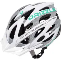 Meteor Drizzle Fahrradhelm Herren Damen Kinder-Helm MTB rollerhelm L 58-61 cm turquoise / weiß/grau