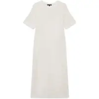 Bugatti Sommerkleid , Damen, Gr. 46, Normalgrößen, Kurzarm, 20, ecru, 70% Baumwolle, 30% Polyamid, unifarben, normal, Kleider Sommerkleid, mit Struktur aus Baumwollmix