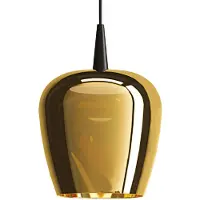 Zafferano Pendelleuchte Bilia 230V LED 8W 2700K Borosilikatglas Schwarz und Antikgold Modernes Glockendesign Hohe Effizienz CRI 90