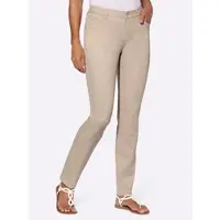 Casual Looks 5-Pocket-Jeans , Damen, Gr. 48, Normalgrößen, beige, 72% Baumwolle, 25% Polyester, 3% Elasthan, unifarben, lang, Jeans 5-Pocket-Jeans