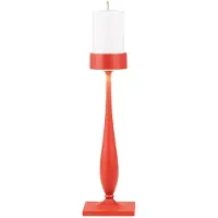 Zafferano Perpetua Kabellose Barock-LED-Tischleuchte aus rotem Aluminium mit geformtem Stiel, austauschbarem Akku, dimmbar und Schutzart IP54
