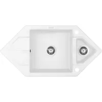 Deante 1.5-bowl granite sink with drainer - Space-Saver