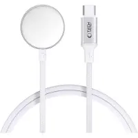 TechProtection MC02 ULTRABOOST Magnetisches Ladegerät mit USB-C-Kabel (100 cm) für Apple Watch, Weiß