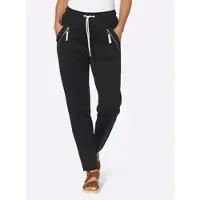 Casual Looks Schlupfhose , Damen, Gr. 22, Kurzgrößen, schwarz, 76% Polyester, 20% Viskose, 4% Elasthan, unifarben, lang, Hosen Schlupfhose
