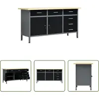 The Living Store Arbeitstisch Schwarz 160 x 60 x 85 cm Stahl