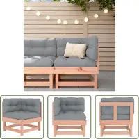 The Living Store Ecksofa mit Kissen Massivholz Douglasie