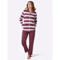 Witt Hausanzug "Hausanzug Hausanzug mit 2 Taschen", Damen, Gr. 48/50, bordeaux, ecru, bedruckt, Sportlich, Homewear-Sets Hausanzug