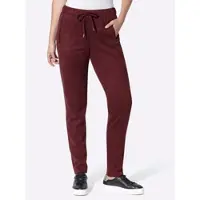 HEINE Lederimitathose , Damen, Gr. 50, Normalgrößen, rot (burgund), 95% Polyester, 5% Elasthan, unifarben, Hosen Lederimitathose