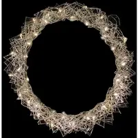 Mojawo LED Hängekranz / Türkranz LED Kranz Tischkranz Ø30cm warmweiß