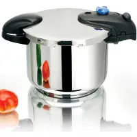 Kitchen Move ASO22-6L, 6 l, Keramik, Gas, Halogen, Induktion, Versiegelte Platte, Edelstahl, 22 cm, Aluminium, Edelstahl, Absperrbar