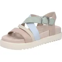 Rieker Plateausandale , Gr. 39, pastellfarben, Lederimitat, Schuhe Plateausandale, Plateausandale, Sommerschuh mit Klett