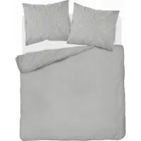 Detexpol Satin Bettwäsche Set 160x200 Glatt Gestreift Premium Hellgrau
