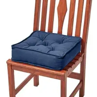 Unyqoos Sitzkissen / Sitzverhoger 40 x 40 cm, 10 cm Höhe – dunkelblauer Baumwollbezug, extra dick mit Polyesterfüllung und Bindebändern