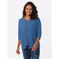 Casual Looks T-Shirt "Shirt-Set", Damen, Gr. 42, blau (mittelblau), 100% Polyester, unifarben, Rundhals, Shirts T-Shirt