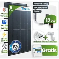 TEPTO 8 kWp FoxEss PV-Anlage 18x 460Wp Glas-Glas Fullblack Schrägdach inkl. Smart Mete...