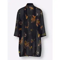 Sieh an! Longbluse in schwarz-ocker-bedruckt | Gr.: 50