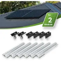 TEPTO Trapezblechdach Montageset für 2 Module Photovoltaik Balkonkraftwerk - 30mm