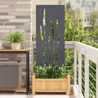 Syfax Garten Sichtschutz-Leinwand Floral Anthrazit 50 x 140 cm