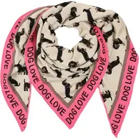 Zwillingsherz Dreieckstuch "Summer Lacey", Damen, pink (beige pink), Strick, Baumwollmischung, mehrfarbig, Modetücher Dreieckstuch, Feinstrick, Leomuster, Neonkante