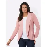 Sieh an! Strickjacke CLASSIC BASICS, Damen, Gr. 48, beige (rosenquarz, ecru, meliert), 100% Baumwolle, meliert, Strickjacken Strickjacke