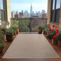 Ayyildiz Hali Ayyildiz Outdoor- und Terrassenteppiche Beige 120x170 cm Beigefarbener -Teppich, wetter- und UV-beständig, für Küche, Balkon, Terrasse, Garten, Wohn- und Esszimmer, einfarbig