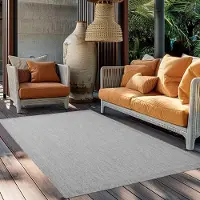 Ayyildiz Hali Ayyildiz Outdoor- und Terrassenteppiche Grau 200x290 cm Teppich, einfarbig, Teppich für Terrasse, Balkon oder Küche, Polypropylen-Rückseite