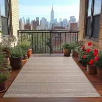 Ayyildiz Hali Ayyildiz Outdoor- und Terrassenteppiche Beige 80x250 cm Beigefarbener -Teppich, wetter- und UV-beständig, für Küche, Balkon, Terrasse, Garten, Wohn- und Esszimmer