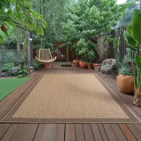 Ayyildiz Hali Ayyildiz Outdoor- und Terrassenteppiche Beige 280x370 cm 5 mm starker, maschinengewebter Indoor-/-Teppich in natürlicher Jute-Optik für Wohnzimmer, Küche, Terrasse und Balkon