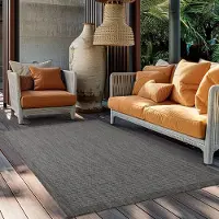 Ayyildiz Hali Ayyildiz Outdoor- und Terrassenteppiche Schwarz 280x370 cm Teppich, einfarbig, Teppich für Terrasse, Balkon oder Küche, Polypropylen-Rückseite