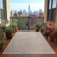 Ayyildiz Hali Ayyildiz Outdoor- und Terrassenteppiche Beige 200x290 cm Beigefarbener -Teppich, wetter- und UV-beständig, für Küche, Balkon, Terrasse, Garten, Wohn- und Esszimmer