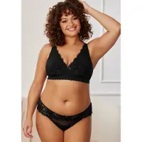 LASCANA Bralette-BH , Damen, Gr. 85, Cup F, blau (schwarz), Spitze, Obermaterial: 88% Polyamid, 12% Elasthan, BHs Bralette-BH, ohne Bügel rundherum aus Spitze – ideal für große Größen