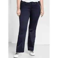 Sheego Bootcuthose , Damen, Gr. 40, Normalgrößen, blau (marine), 97% Baumwolle, 3% Elasthan, unifarben, Hosen Bootcuthose