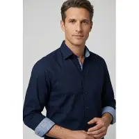 Olymp Businesshemd "Luxor comfort fit", Herren, Gr. 45, N-Gr, blau (kobalt), Web, Obermaterial: 100% Baumwolle, comfort fit, Hemden Businesshemd