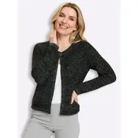 Sieh an! Strickjacke in schwarz-grau-meliert | Gr.: 48