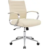 CLP Bürostuhl höhenverstellbar Oakland, Drehstuhl mit Wippfunktion, Schreibtischstuhl drehbar 360 Grad mit Leichtlaufrollen, mit Rückenlehne, Farbe: creme, Material: Stoff
